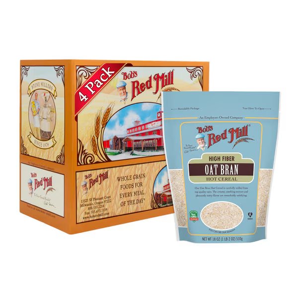 Bob's Red Mill Oat Bran 18 oz. Bag, PK4, Bobs Red Mill Natural Foods, Mfr#: 1350S184